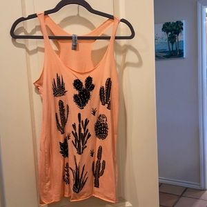 Cactus screen printed t-back tee SMALL